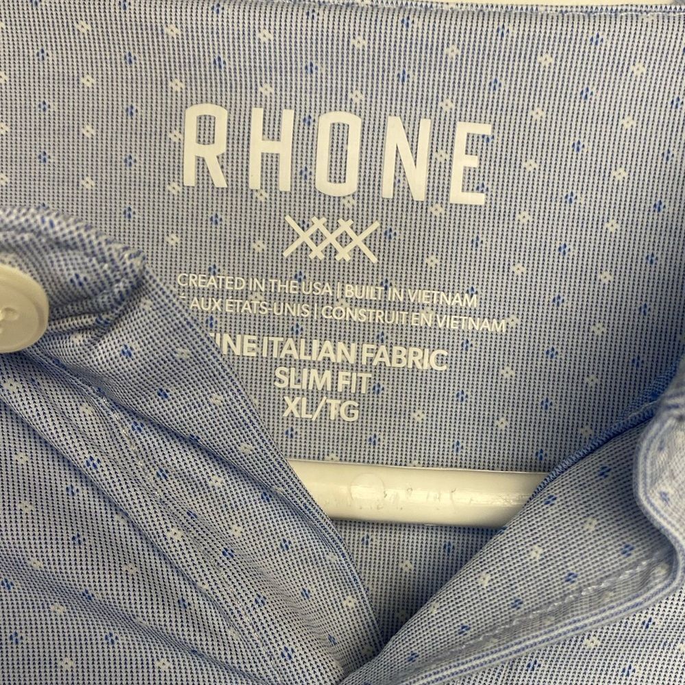 RHONE Icy Blue Dress Shirt XL Slim Fit - Picture 2 of 5